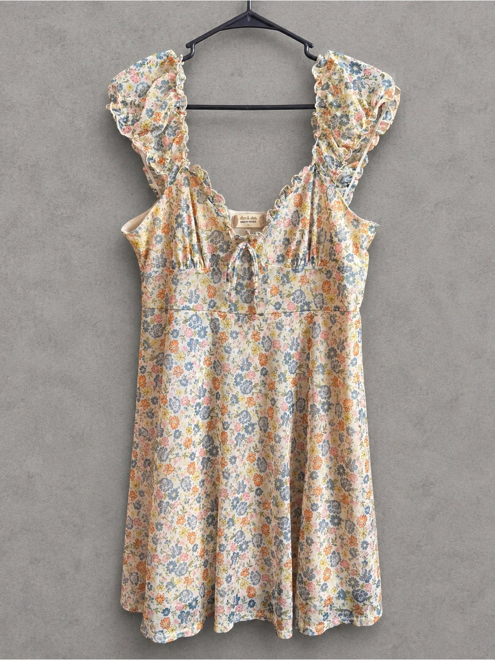 Altar'd State Floral Mini Dress in Yellow, Blue, Pink